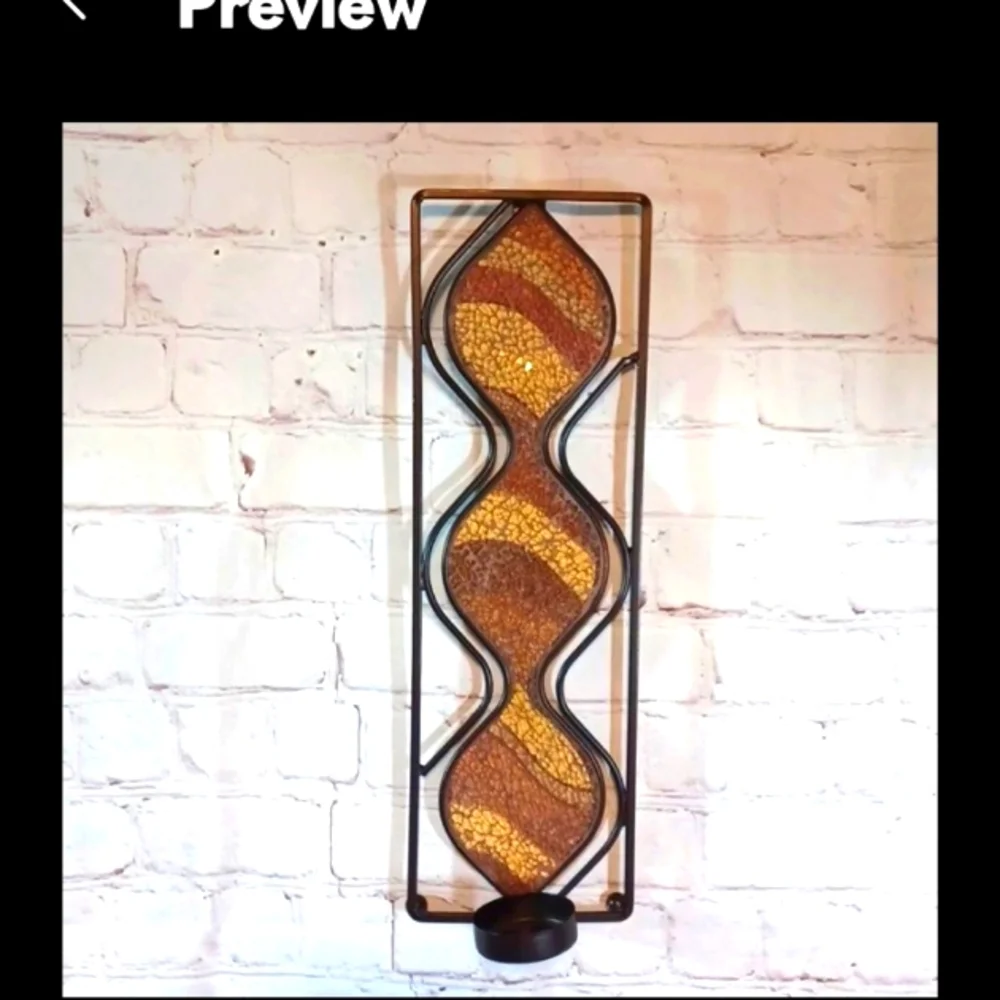 Elements Brown Mosaic Black Display Wall Decor 2 Set